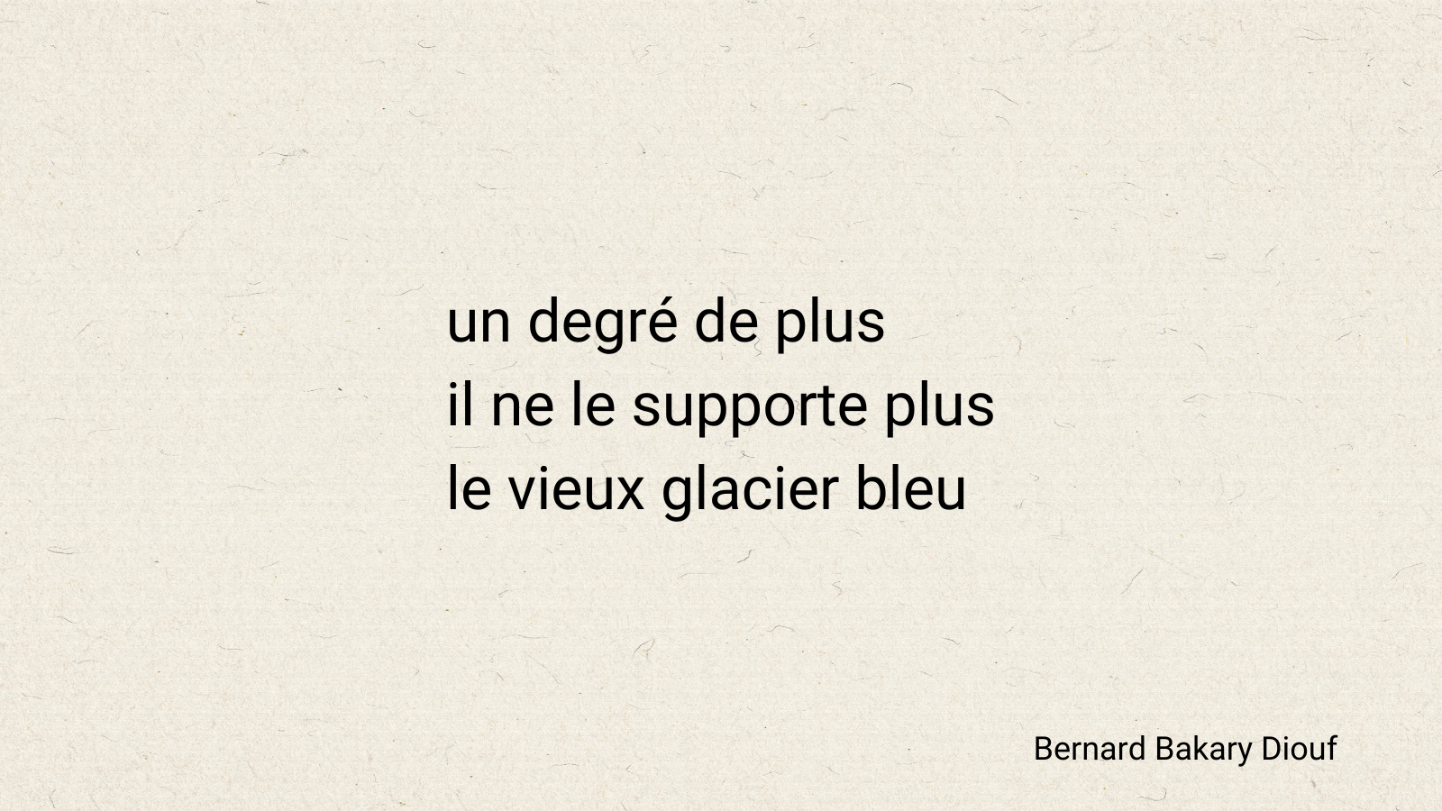 haïku pour le climat
